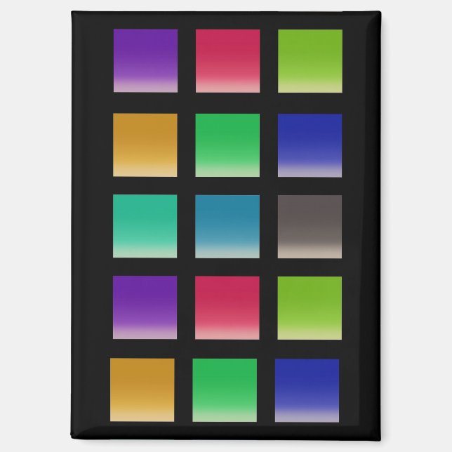 Imán Patrón de cuadrados abstractos modernos (Anverso)