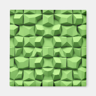 Imán Patrón de cubo geométrico 3D en verde salvia