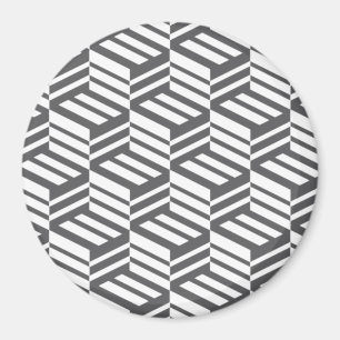 Imán Patrón de cubo geométrico moderno, urbano y dinámi