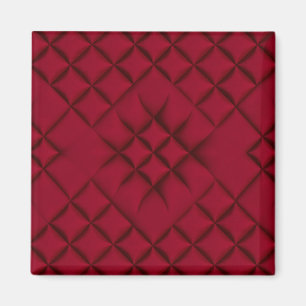Imán Patrón de Cuero Acolchado Rojo Intenso