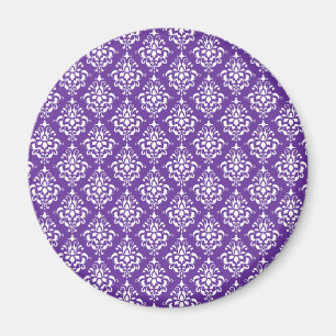 Imán Patrón de Damasco blanco morado oscuro 1