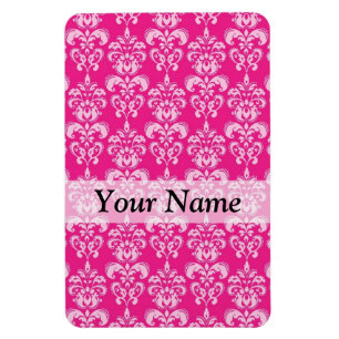 Imán Patrón de damasco rosa caliente