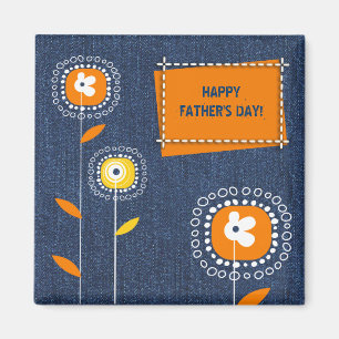 Imán Patrón de Denim del Día del Padre Feliz
