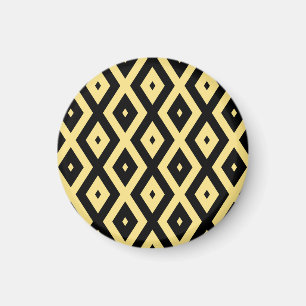 Imán Patrón de diamante amarillo limón y negro