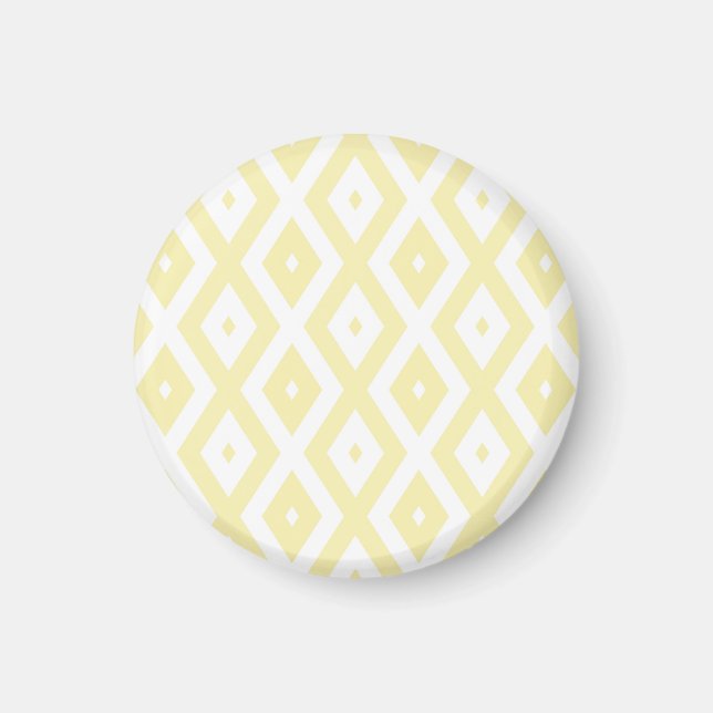 Imán Patrón de diamante amarillo y blanco pálido (Frente)