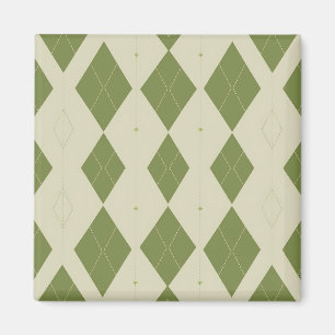 Imán Patrón de diamante argyle verde oliva