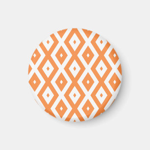 Imán Patrón de diamante blanco y naranja