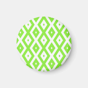 Imán Patrón de diamante blanco y verde limón