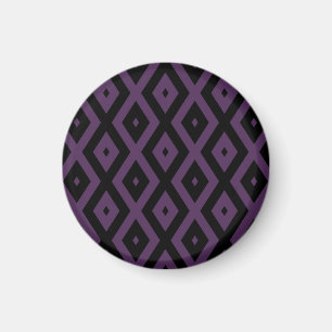 Imán Patrón de diamante morado oscuro y negro