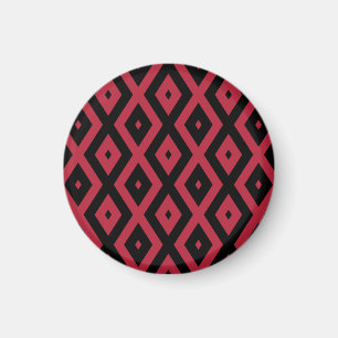 Imán Patrón de diamante rojo y negro