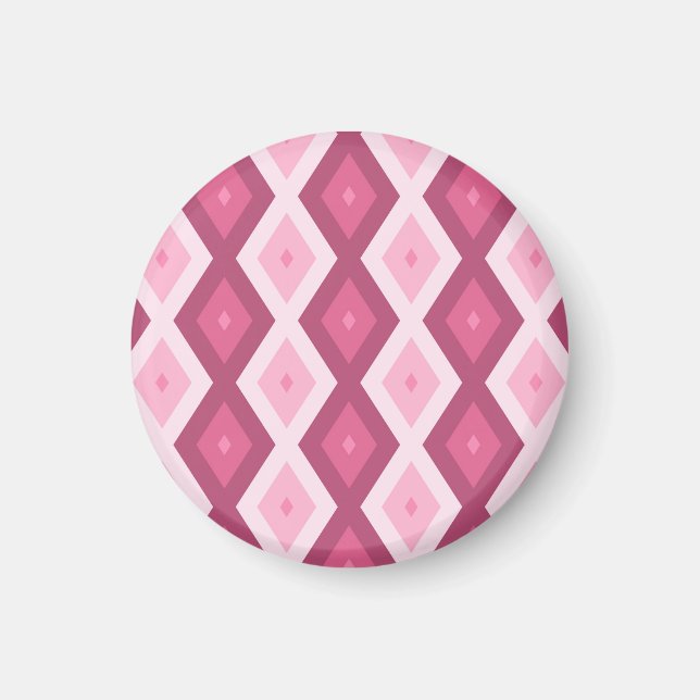 Imán Patrón de diamante rosa (Frente)