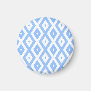 Imán Patrón de diamantes azul y blanco
