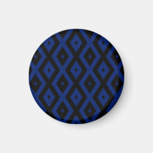 Imán Patrón de diamantes azul y negro