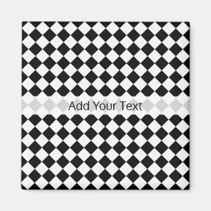 Imán Patrón de diamantes blancos y negros por Shirley T