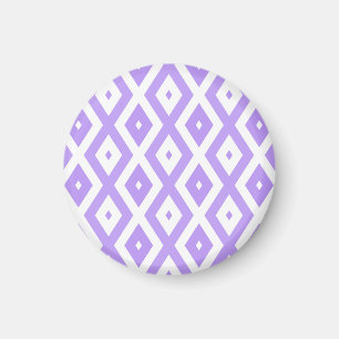 Imán Patrón de diamantes morado y blanco