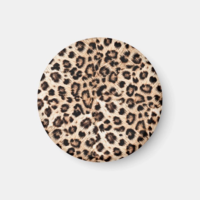 Imán Patrón de diseño de leopardo: Elegancia salvaje. (Frente)