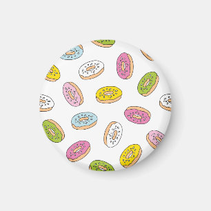 Imán Patrón de donuts Doodle, diseño sin fisuras.