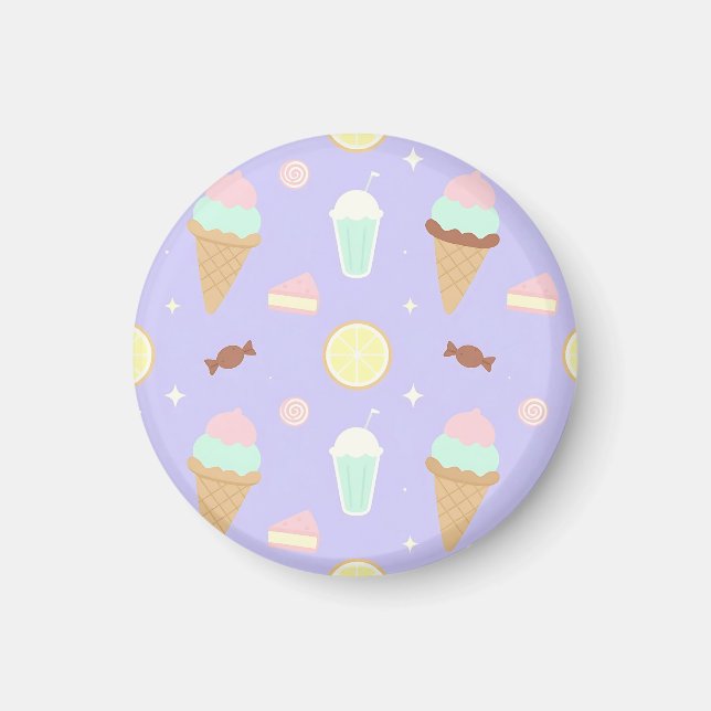 Imán Patrón de dulces de helado Kawaii (Frente)