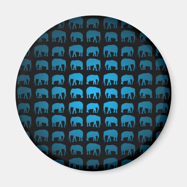Imán Patrón de Elefante Azul (Frente)