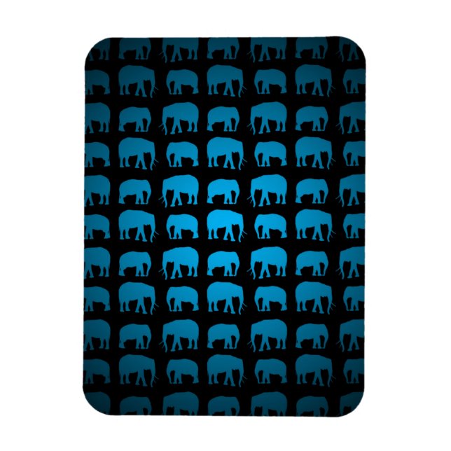 Imán Patrón de Elefante Azul (Vertical)