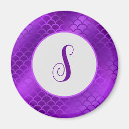 Imán patrón de escalas de sirena púrpura inicial person