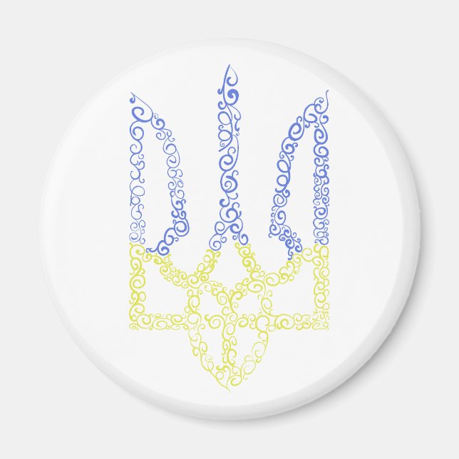 Imán Patrón de espiral de tridente de trízub del escudo (Frente)