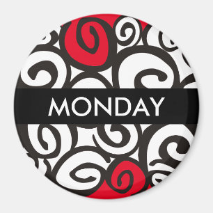 Imán Patrón de espirales negro y blanco + tus ideas