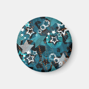Imán Patrón de estrella de Grunge, diseño infantil jugu