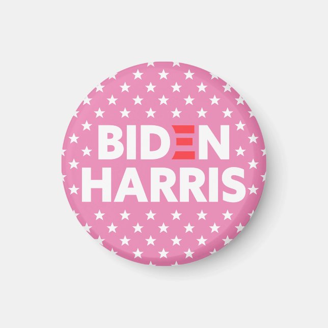 Imán Patrón de estrellas Biden / Harris Rosa (Frente)