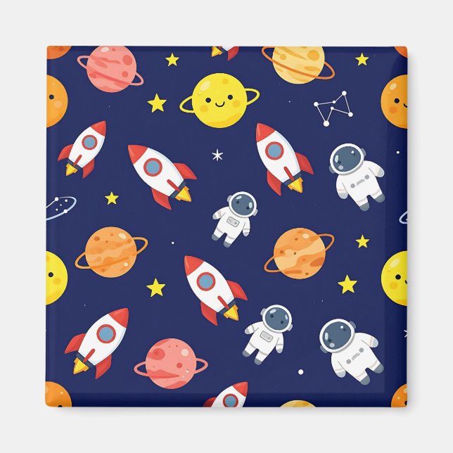 Imán Patrón de Explorador Espacial Adorable para Niños (Frente)