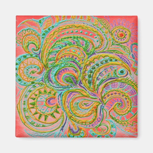 Imán Patrón de fantasía de arte folclórico (Frente)