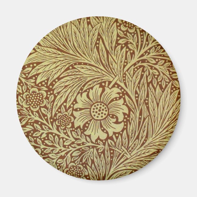 Imán Patrón de Flor Antigua Marigold de William Morris (Frente)