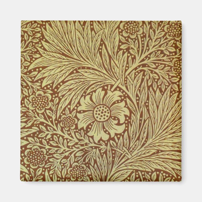 Imán Patrón de Flor Antigua Marigold de William Morris (Frente)