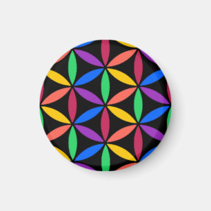 Imán Patrón de flor arco iris