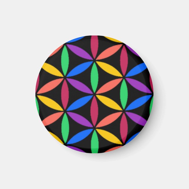 Imán Patrón de flor arco iris (Frente)