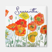 Patrón de flor de amapola roja naranja Gracias