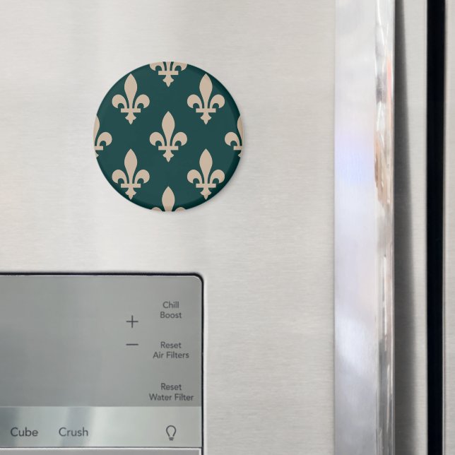 Imán Patrón de Flor de Lis, Crema Real Francesa sobre V (In situ (nevera))