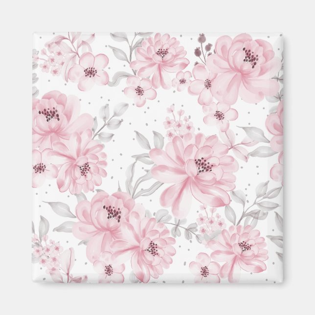 Imán patrón de flor Rosa (Frente)