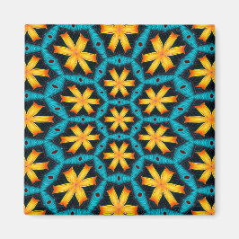 Imán Patrón de flores abstractas