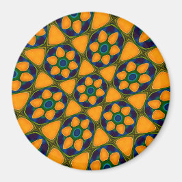 Imán Patrón de flores abstractas únicas