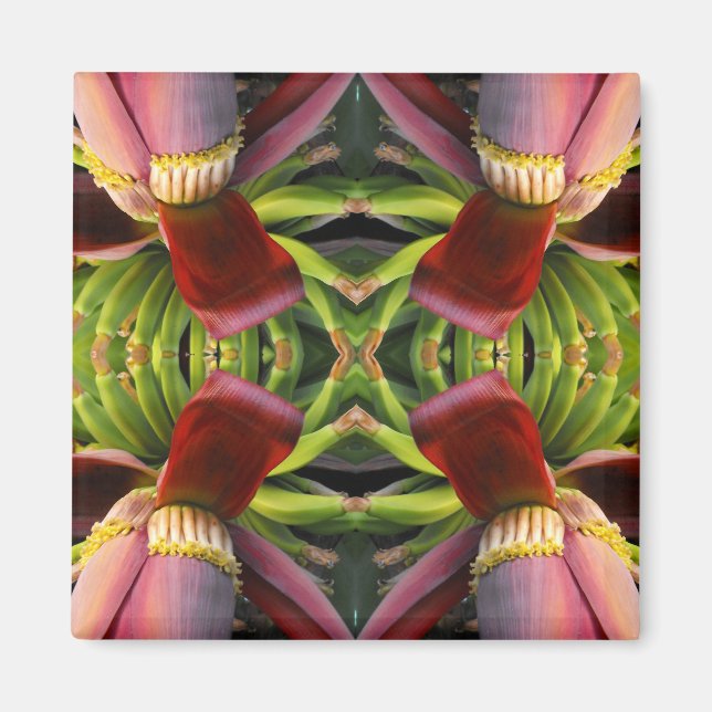 Imán Patrón de flores bananeras (Frente)