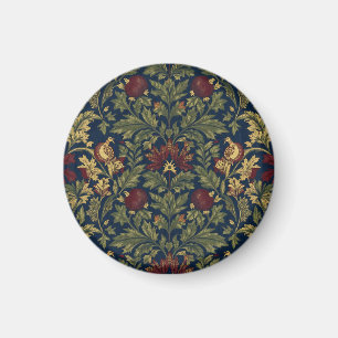 Imán Patrón de flores de granada naval William Morris
