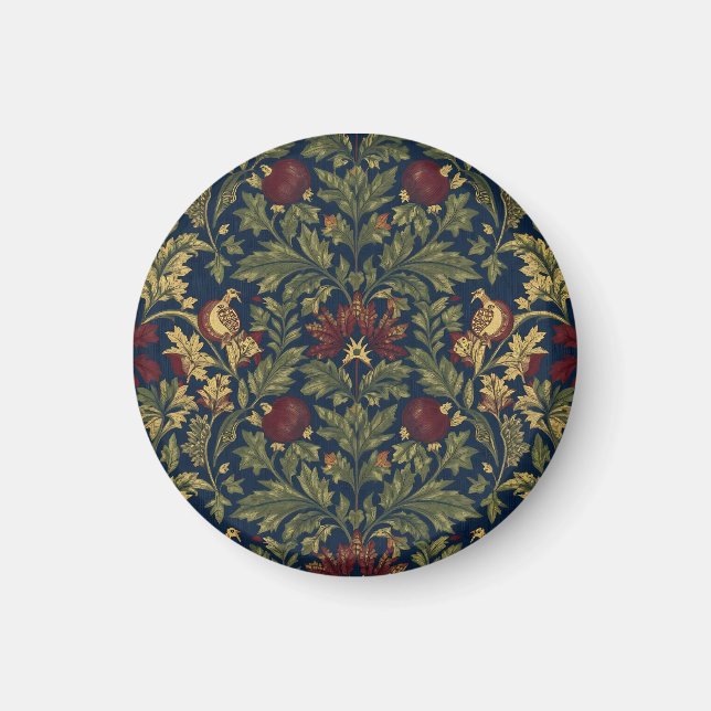 Imán Patrón de flores de granada naval William Morris (Frente)