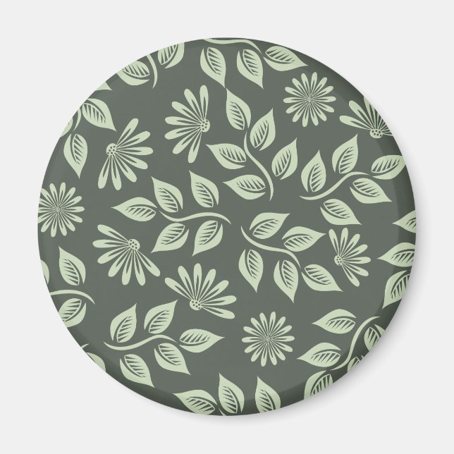 Imán Patrón de flores de primavera (Frente)