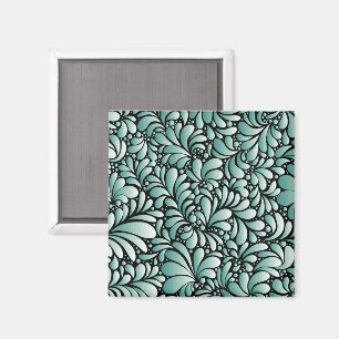 Imán Patrón de flores deseables en verde minero