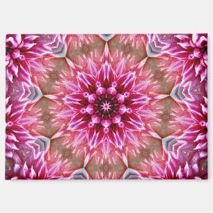Imán Patrón de flores rosadas de Mandala geométrica-675