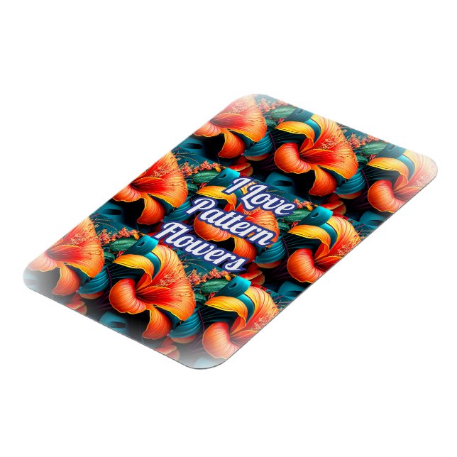 Imán Patrón de flores rosadas de salmón (Lado Izquierdo)