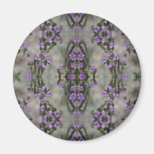 Imán Patrón de flores silvestres de salina púrpura