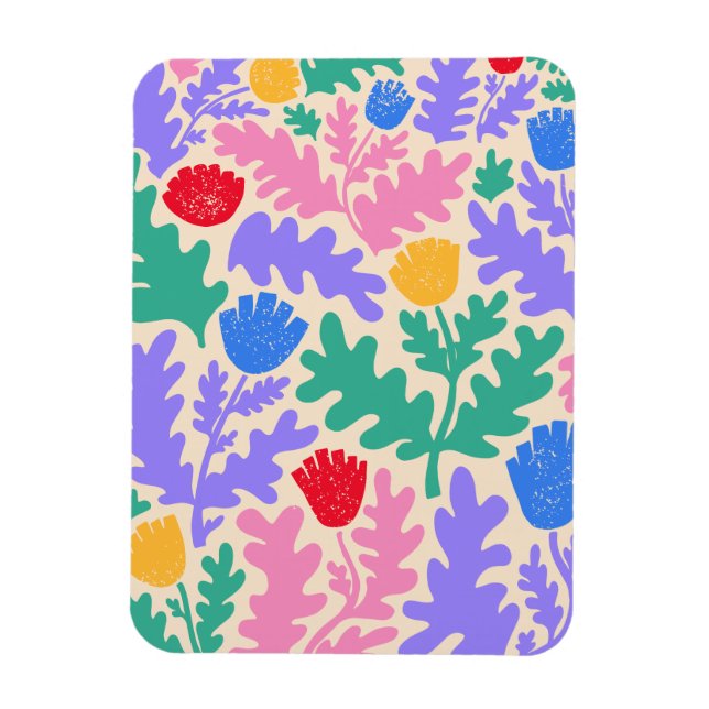 Imán Patrón de formas geométricas vibrantes (Vertical)