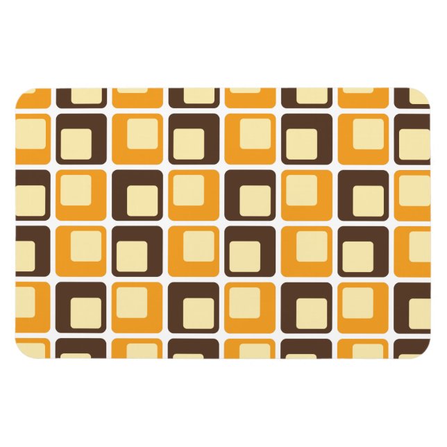 Imán Patrón de formas retro cuadradas de los años 70 (Horizontal)